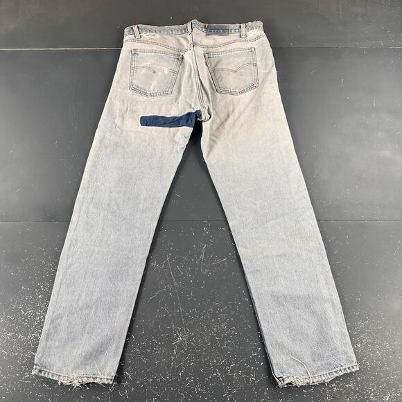 VTG Levis 505 Orange Tab Jeans Men 36x31 Upcycled Thrashed Skate 90's Distressed - Picture 7 of 10